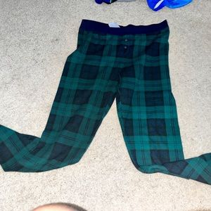 Green plaid pj pants